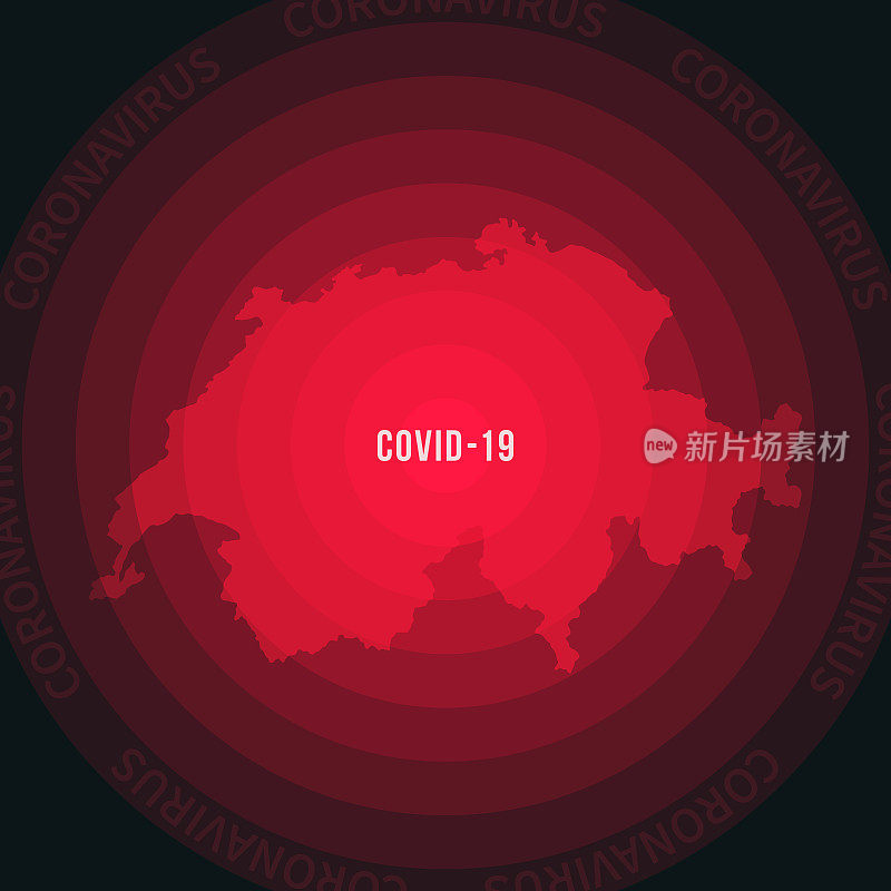 瑞士的COVID-19传播地图。冠状病毒爆发