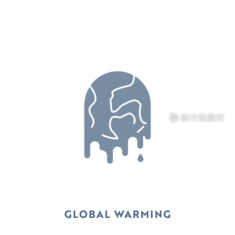 全球变暖单色平面图标。像素完美。