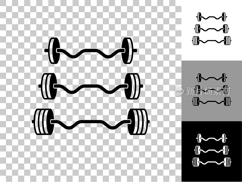 杠铃图标在棋盘透明背景