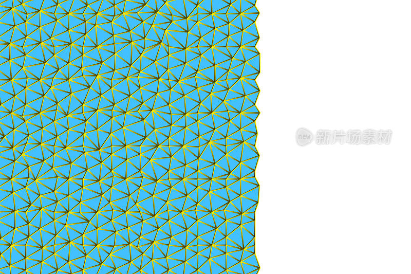 多边形蓝色和黄色马赛克背景。摘要低多边形矢量插图。三角图案半色调风格。模板几何商业设计与三角形海报，横幅。