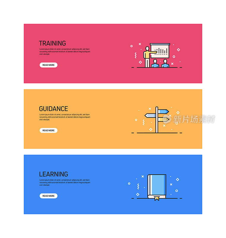 指导和培训与图标相关的横幅设计
