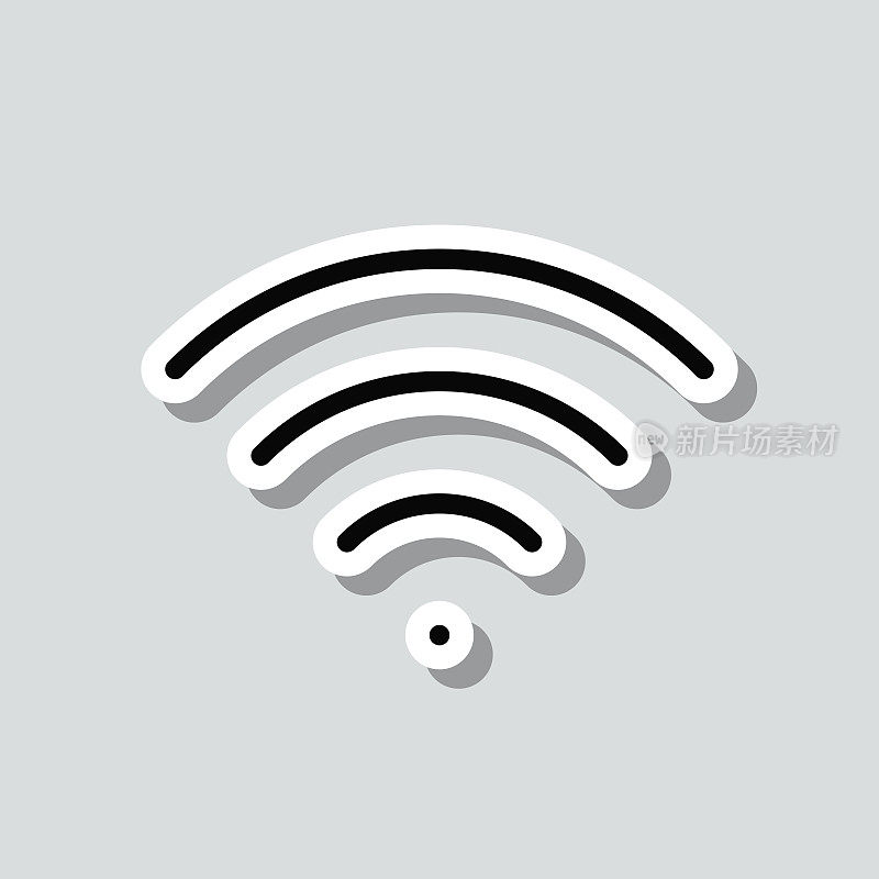 Wifi。灰色背景上的图标贴纸