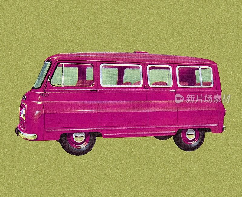 粉红色的小巴士