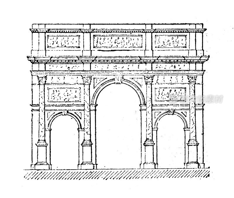 古董插图:凯旋门