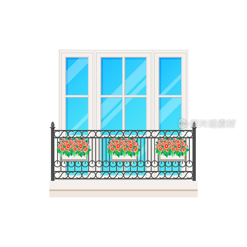 阳台窗、栅栏栏杆、建筑栏杆
