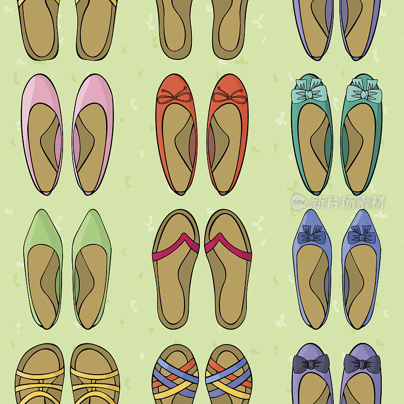女性的鞋子。夏天或春天的鞋袜。