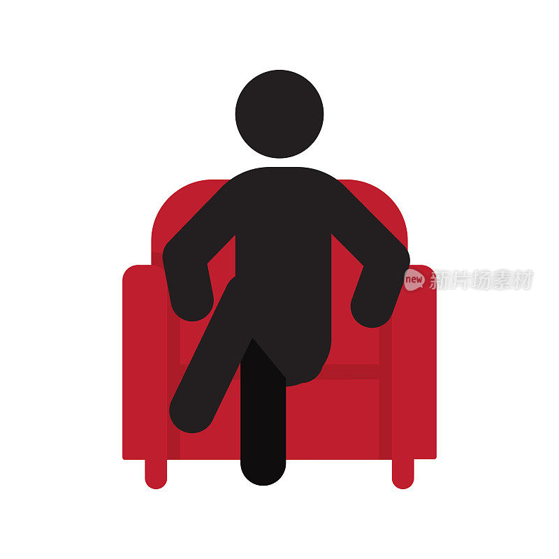 男人坐在扶手椅图标