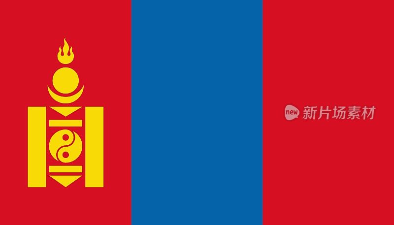 蒙古旗帜图标的扁平风格。国家符号矢量插图。政治业务概念。