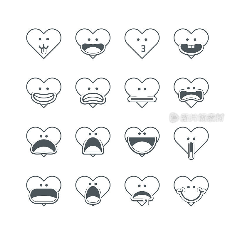心的表情符号设置不同的心情，表情的集合