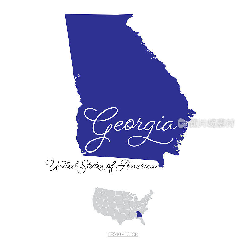 乔治亚州美国矢量地图插图