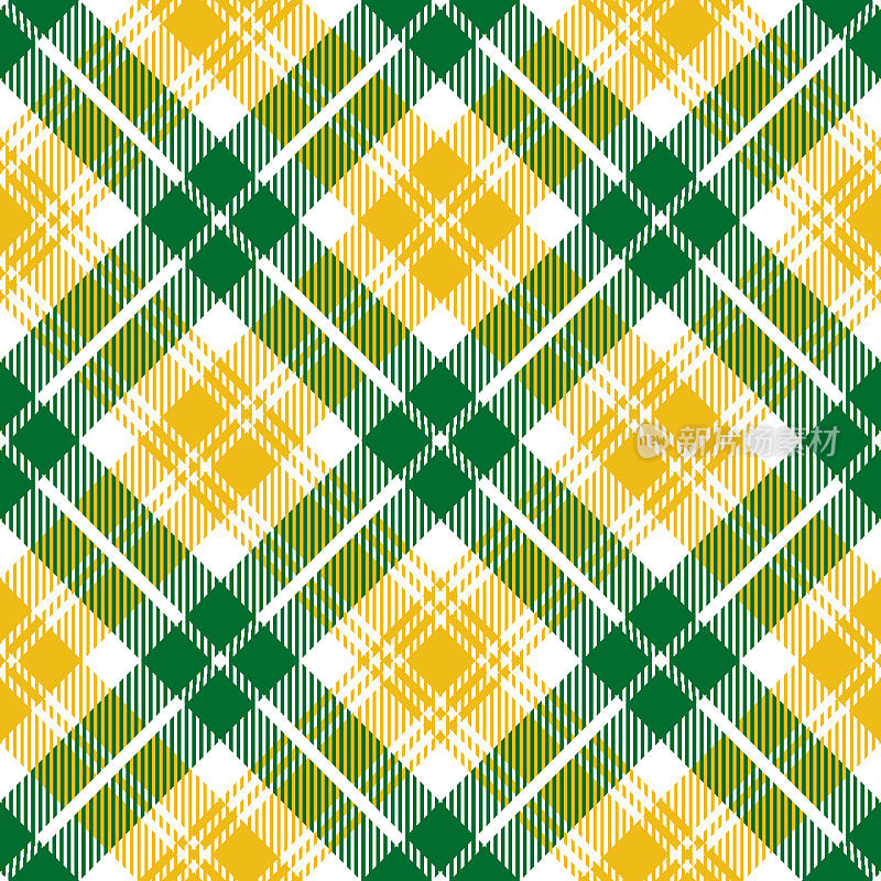 黄绿苏格兰格子花格纺织图案