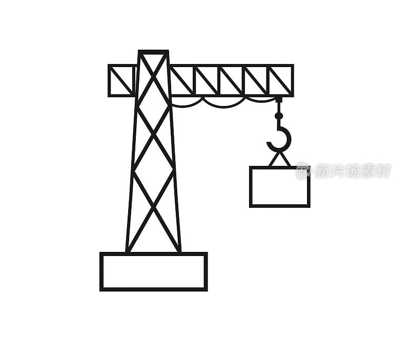 塔吊线条艺术插图