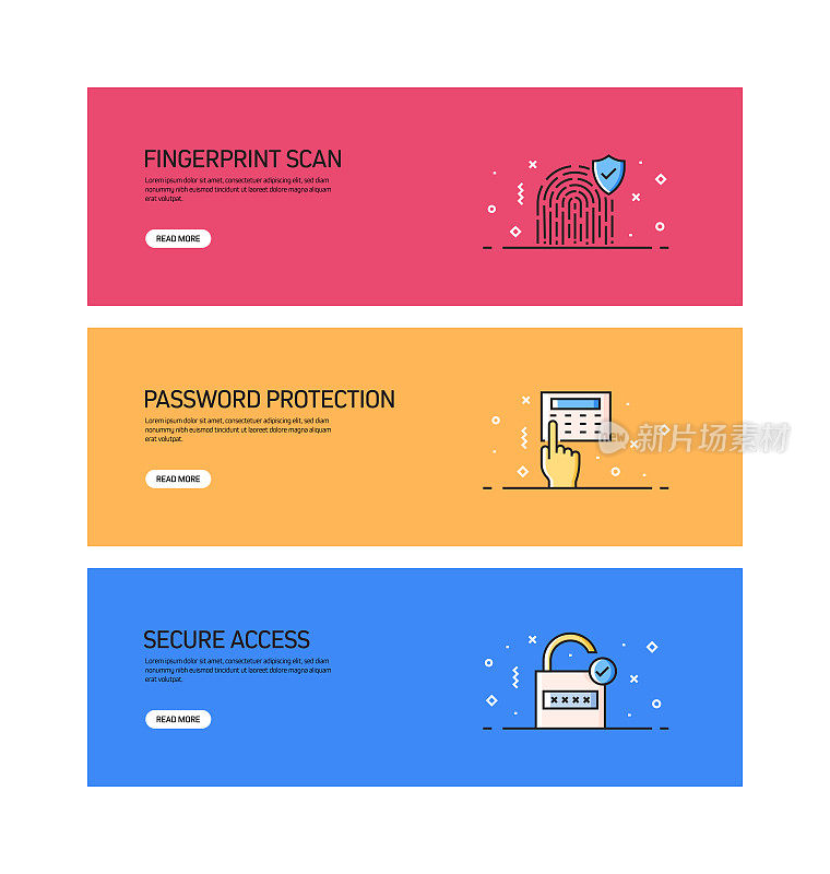 数据安全和网络安全相关的网页横幅设计