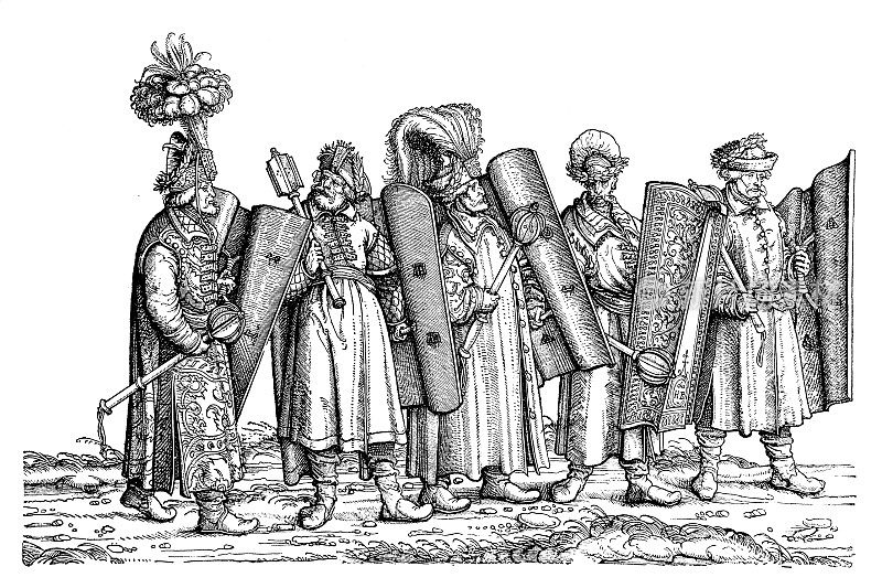 匈牙利人在十六世纪的穿着。世纪