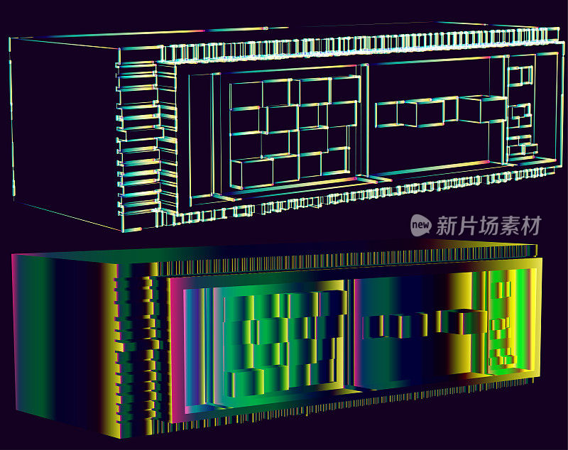 彩色网络空间霓虹灯风格的材料背景