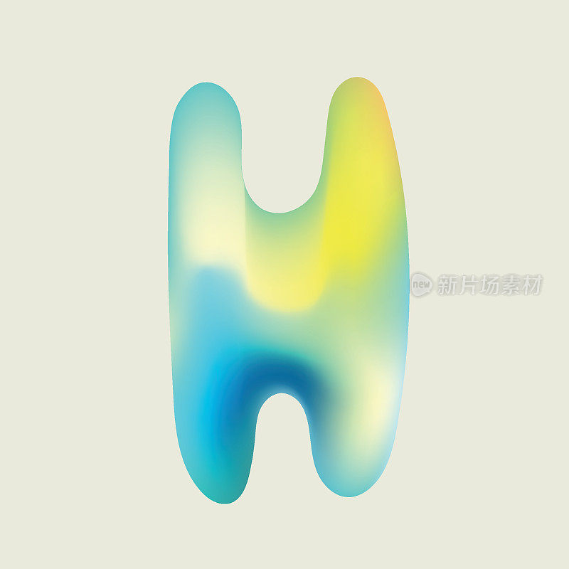 抽象字母表非晶H字母设计