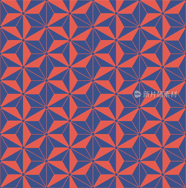 日本三角形六边形星向量无缝图案