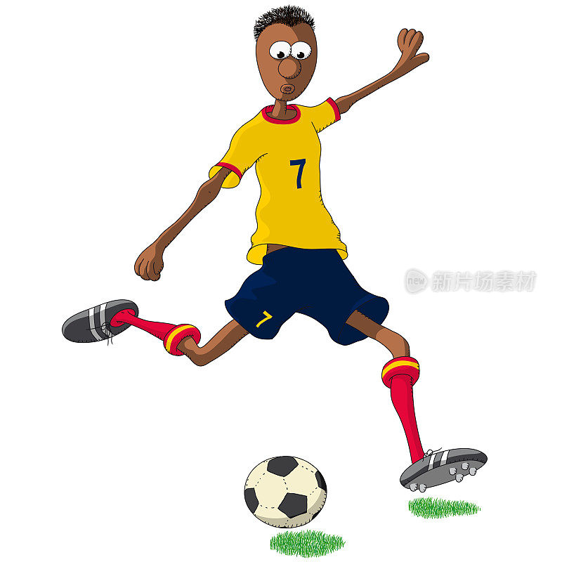 厄瓜多尔足球运动员正在踢球