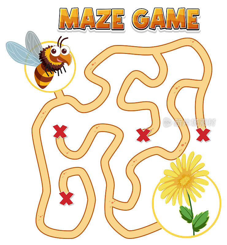 蜜蜂主题的迷宫游戏模板