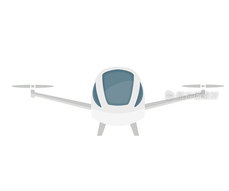 无人驾驶飞行器自动飞行，电动垂直起降飞机。自主飞行器、无人机、电动垂直起降飞行器矢量设计。