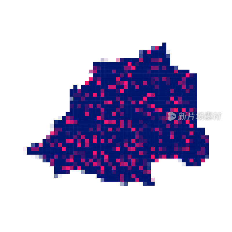 梵蒂冈(罗马教廷)地图，白色背景像素