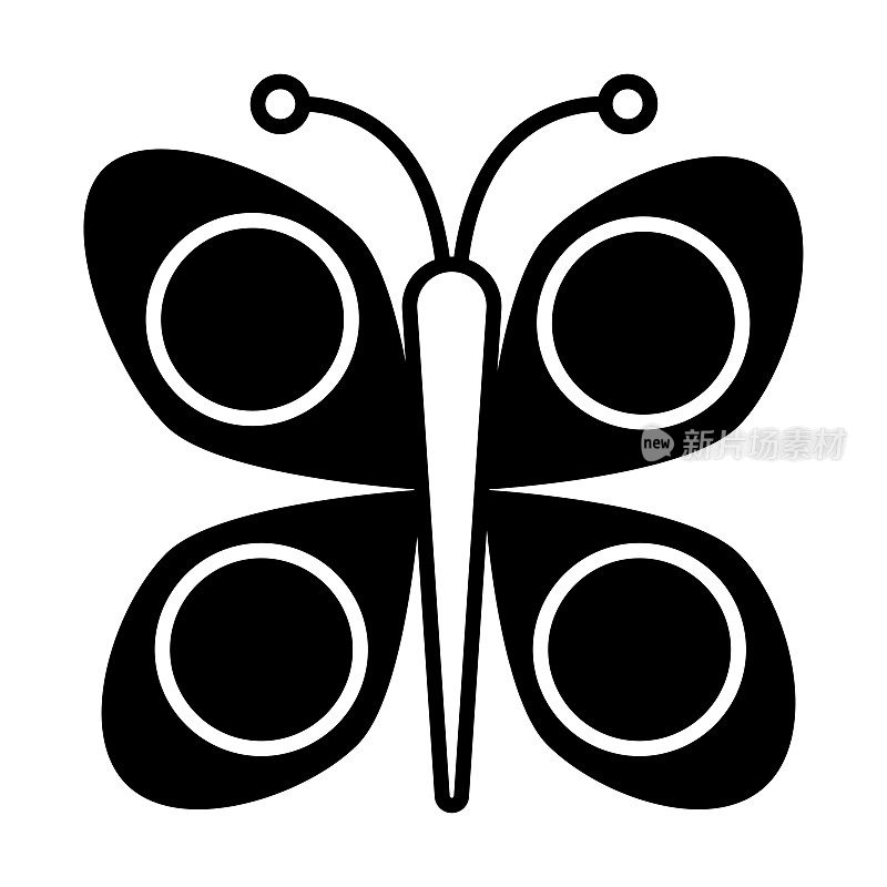 蝴蝶图标，苍蝇矢量，动物插图