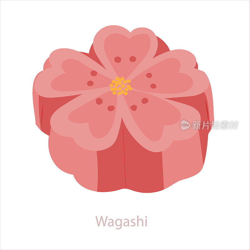 Wagashi麻吉。日本传统糕点和石花。