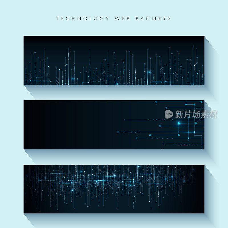 现代技术网页横幅设计模板集