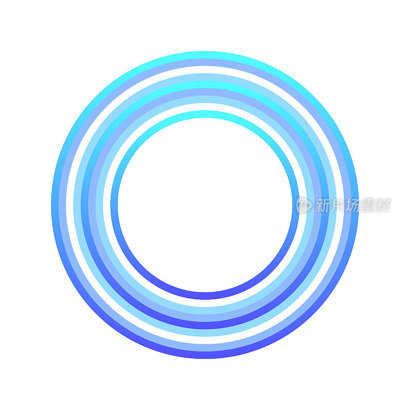 抽象蓝色同心圆，复制空间