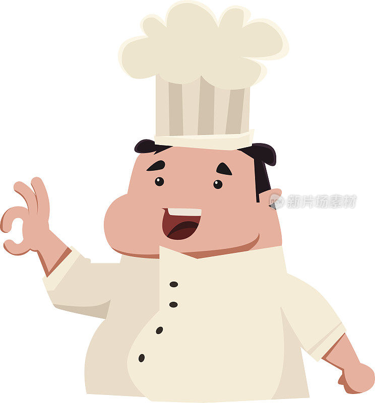 厨师说它完美的矢量插图卡通人物