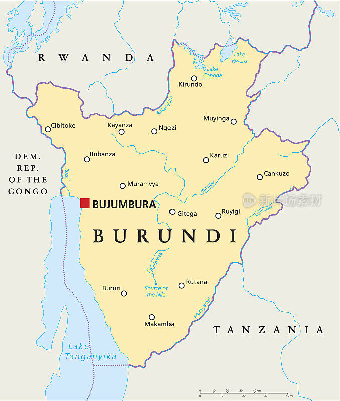 布隆迪政治地图