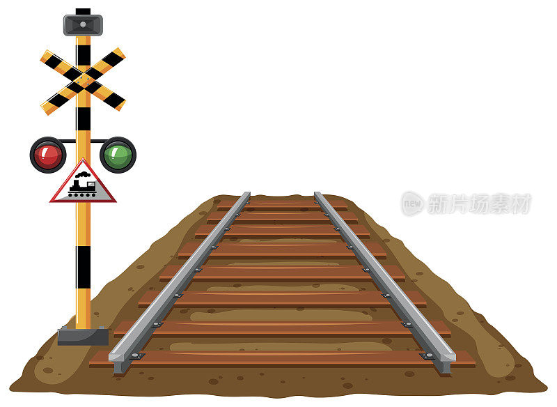 铁路和交通灯的火车