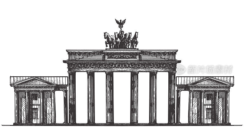 德国，柏林，白色背景下的建筑