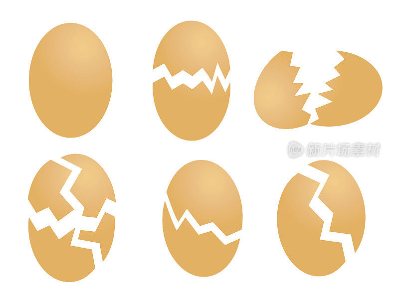 一组蛋壳插图