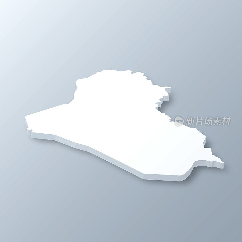 伊拉克3D地图上的灰色背景