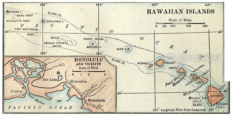 夏威夷地图1898