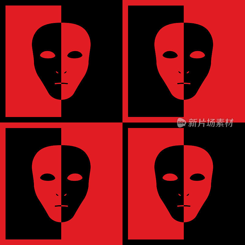 黑色和红色面具图标