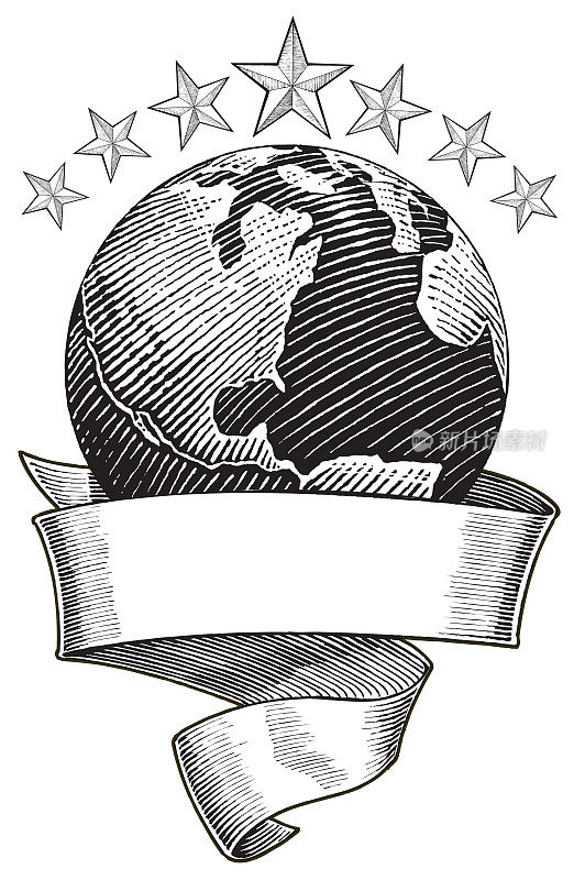 地球世界星条旗