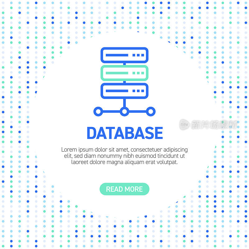 数据库图标。简单的轮廓图标与模式