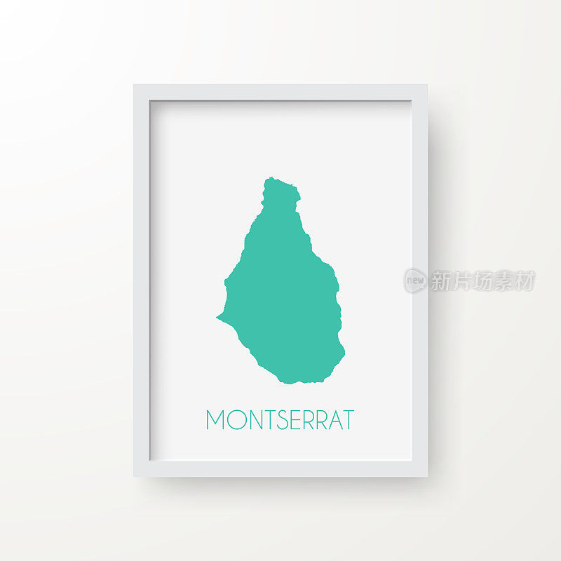 白色背景的蒙特塞拉特地图