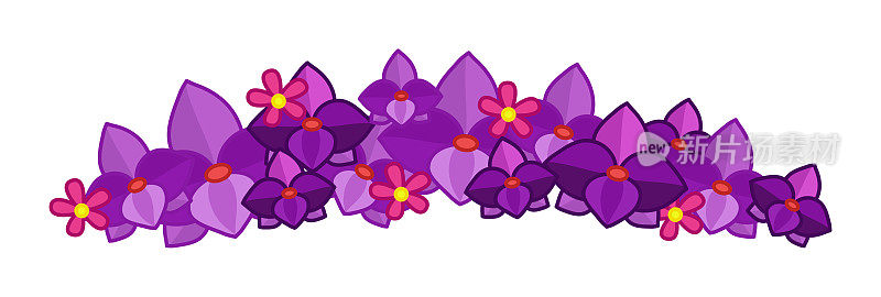 紫花雌花环孤立在白色上