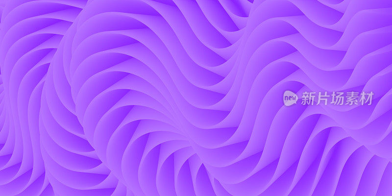 紫色的背景。流体流动。3d海报。