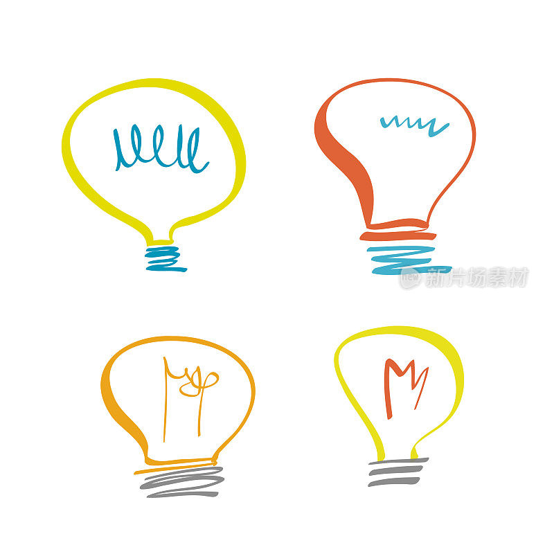 灯泡卡通插图