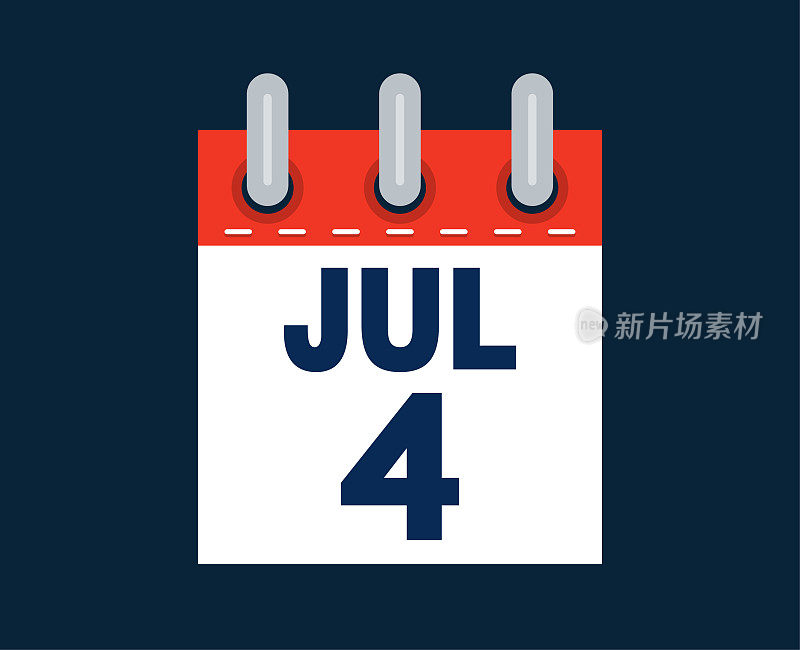 这个月的日历日期是7月4日