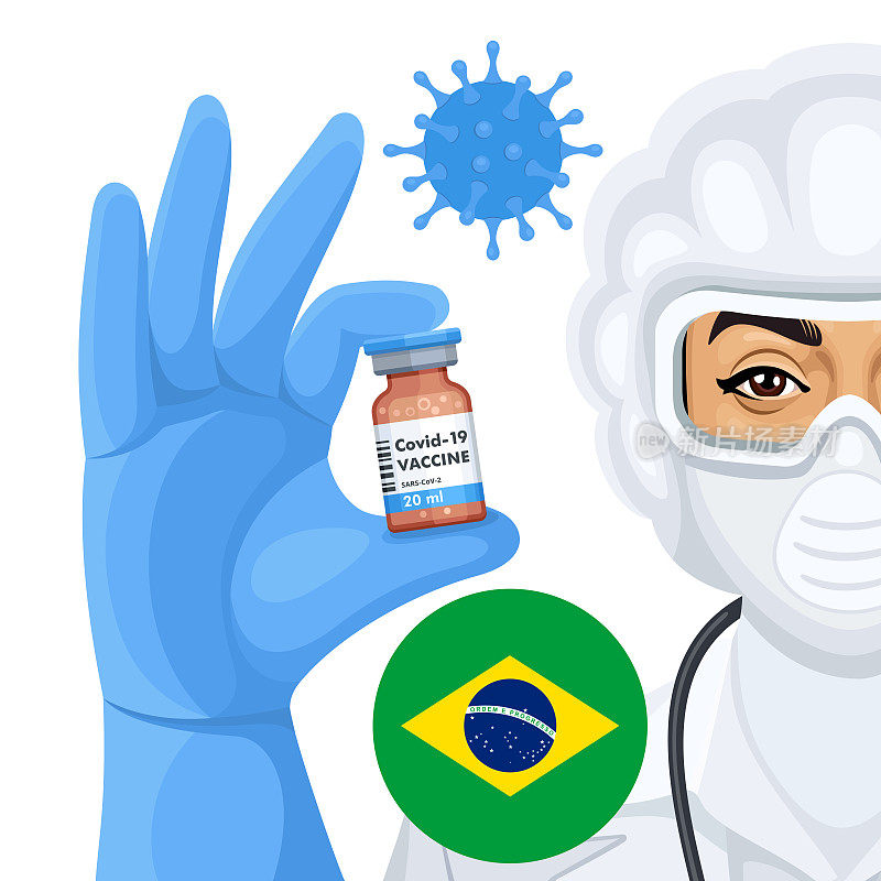 巴西开展Covid-19疫苗接种活动。