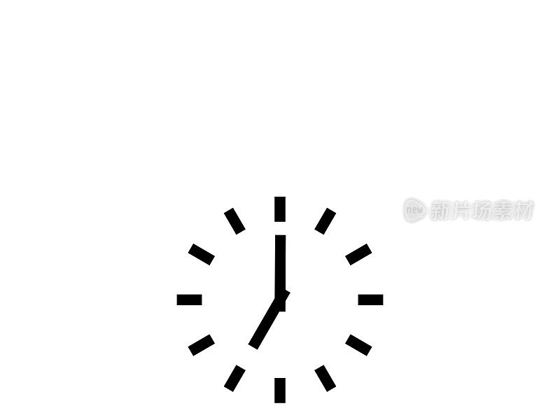 说明一个简单的剪影时钟指向7点钟