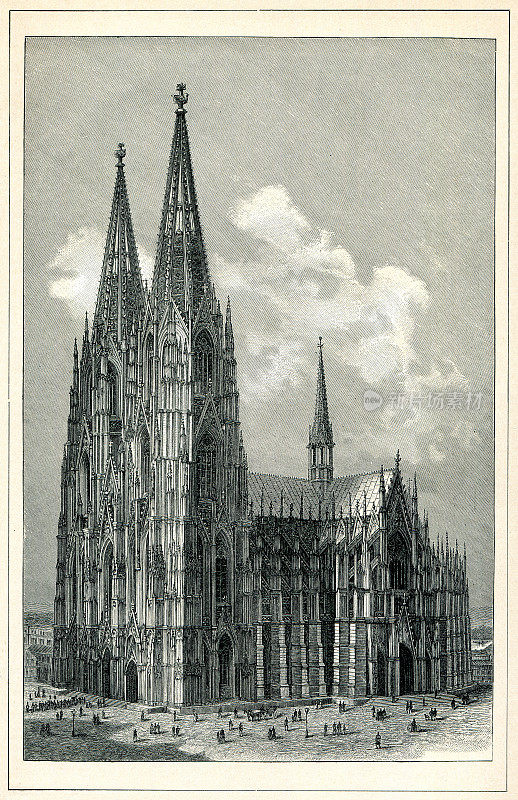 德国科隆大教堂画于1898年