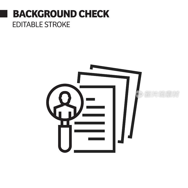 背景检查线图标，轮廓矢量符号说明。