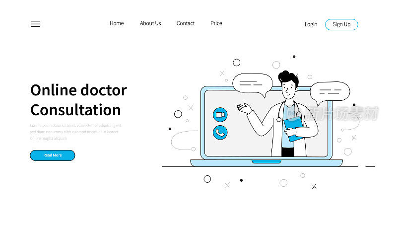 在线医生，虚拟医疗健康模板