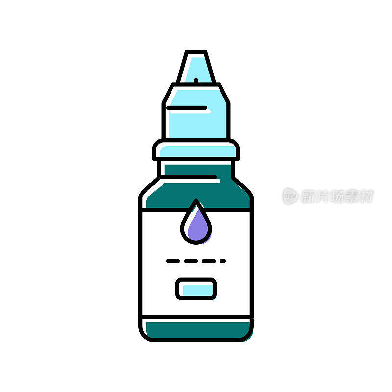 Kit化学液体树脂艺术彩色图标矢量插图
